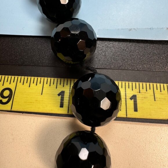 VTG Large Black Crystal Faceted 20mm Width Beads Loose Stones One Size - Picture 4 of 6